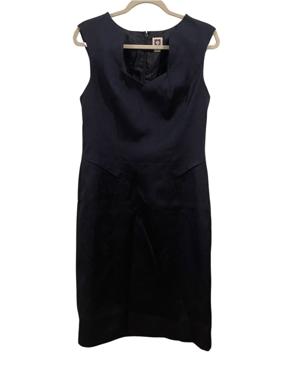 Anne Klein Sheath Midi Dress in Denim Navy